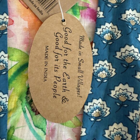 Art Studio Kimono Robe Patchwork Boho India Reversible Floral Oversized - Picture 4 of 13